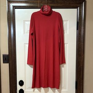 NWT Medium J. Jill Rubarb Cowl Neck Long Sleeve Shift Dress (ABBA)